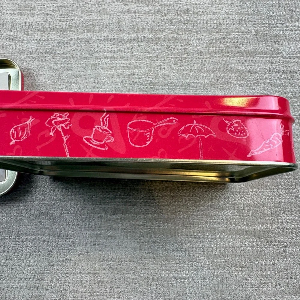 VTG I Love My Grandma Picture Frame Tin Red Metal Storage Box 4x6 Photo EUC Gift